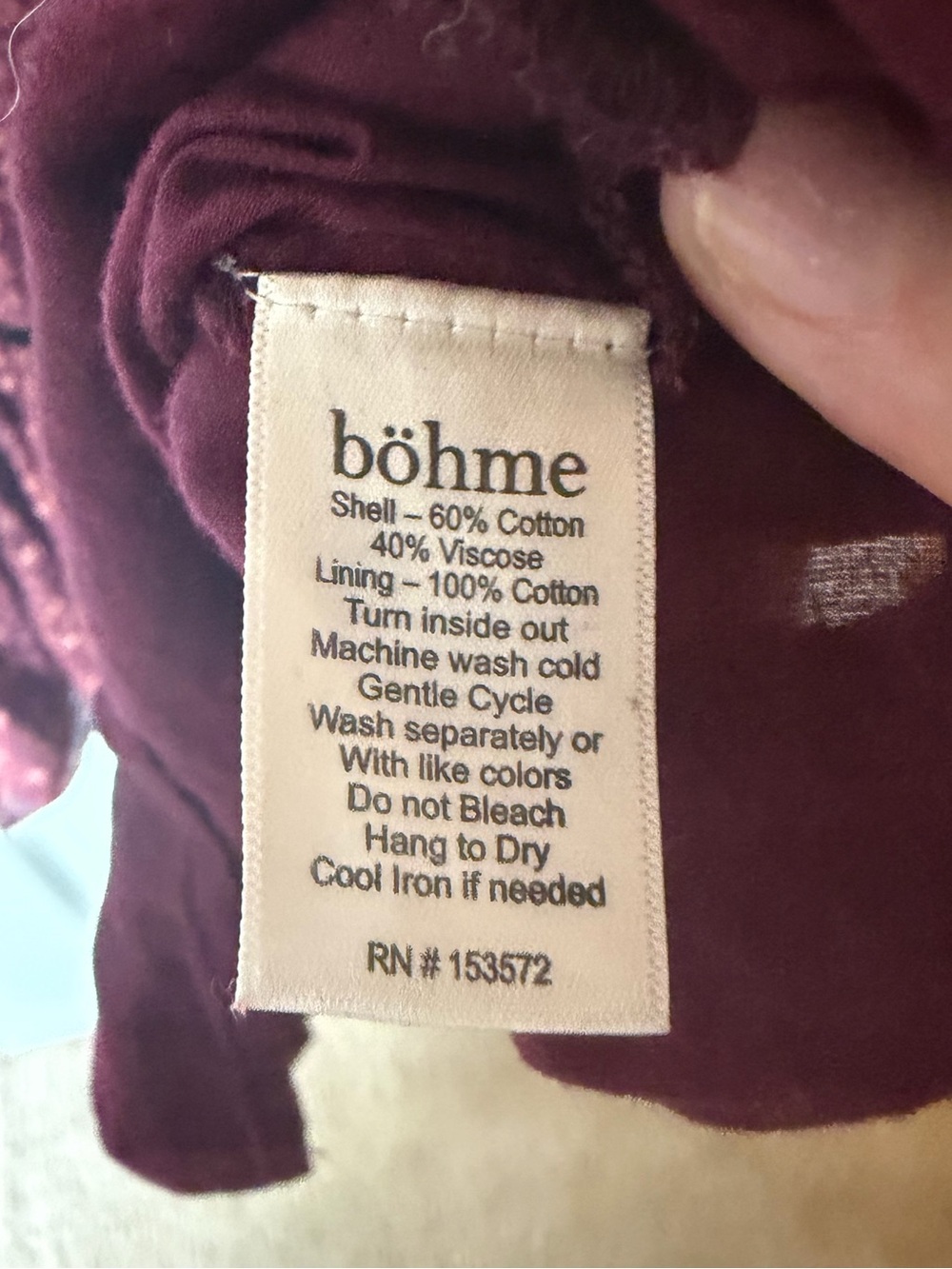 Bohme Women's Burgundy Tiered Boho Dress - - Picture 5 of 5